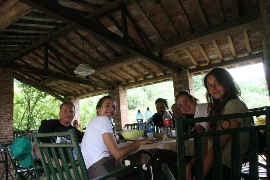 BBQ after the exam at the Villa Stabbia riding centre 