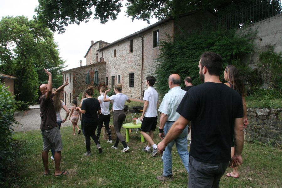 BBQ after the exam at the Villa Stabbia riding centre 