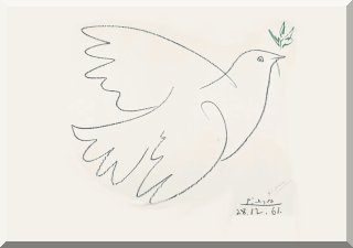 Pablo Picasso - peace dove with olive branch